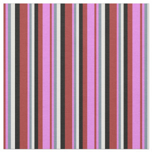 Brown, Violet, Light Slate Grey, White & Black Fabric