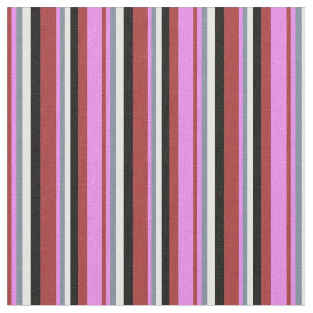 Brown, Violet, Light Slate Grey, White & Black Fabric (Close Up)