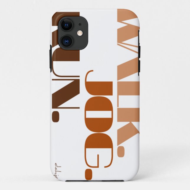 BROWN WALK JOG RUN (font CHUNKY) Case-Mate iPhone Case (Back)