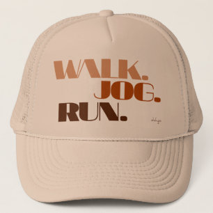 BROWN WALK JOG RUN (font CHUNKY) Trucker Hat