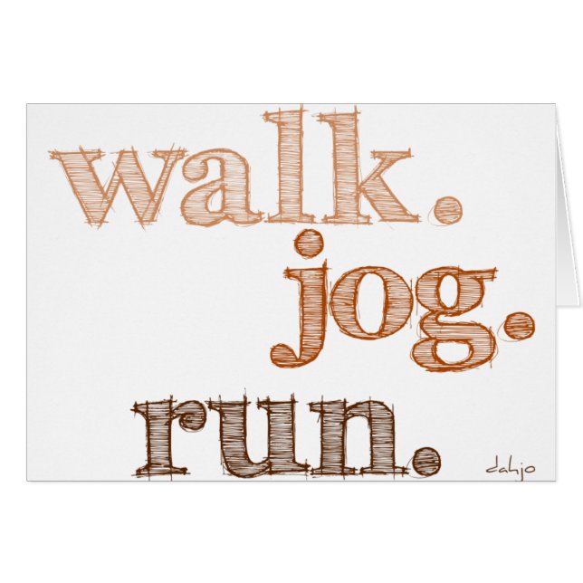 BROWN WALK JOG RUN (font SHADED) (Front Horizontal)