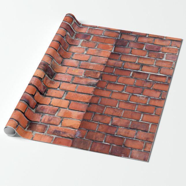 Brown wall brick wrapping paper (Unrolled)