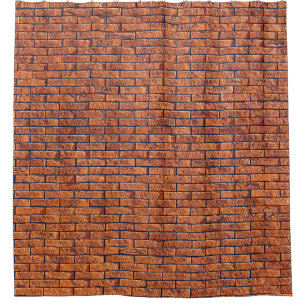 Brown wall cladding shower curtain
