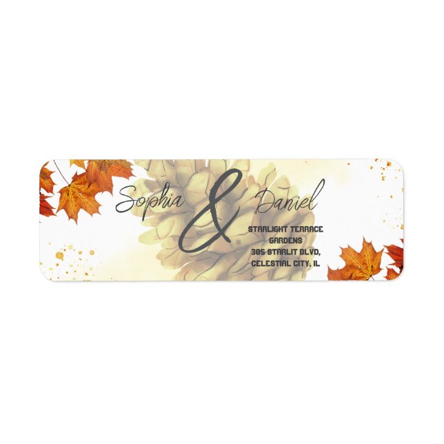 Brown Watercolor Autumn wedding  (Front)