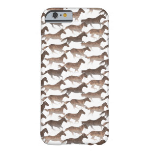 Brown Watercolor Horses Barely There iPhone 6 Case