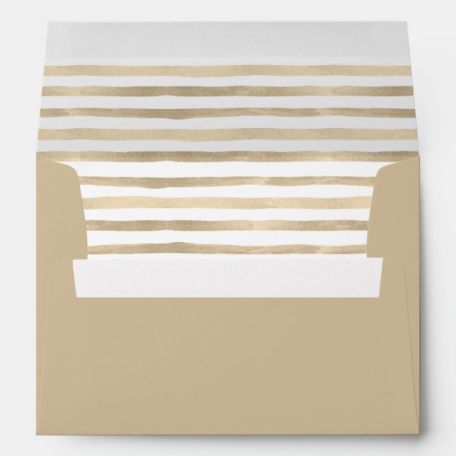 Brown Watercolor Striped Envelope Liner (Back (Bottom))