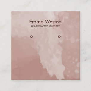 Brown Watercolor Wash Earring Display Square Busin Business Card