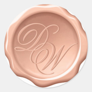 Brown Wax Seal Monogram 2 Initials Calligraphy