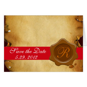 BROWN WAX SEAL MONOGRAM, PARCHMENT