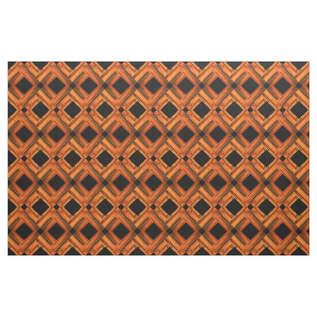 brown weathered barnboard black diamonds fabric (Yard)