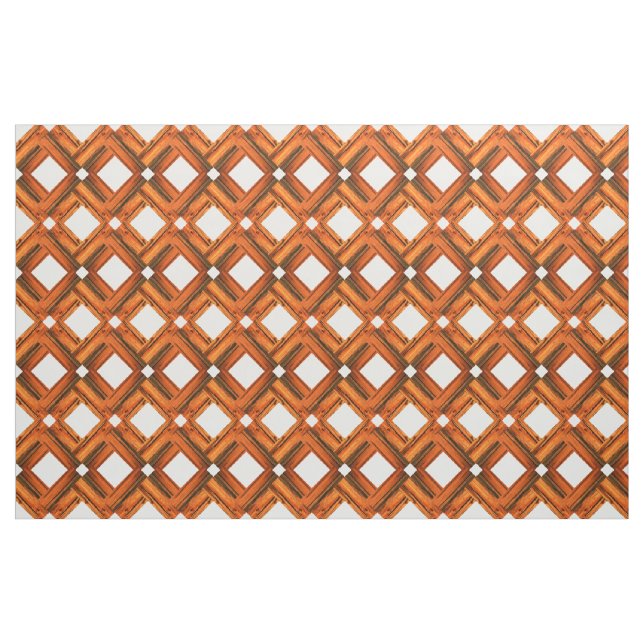 brown weathered barnboard white diamonds fabric (Yard)