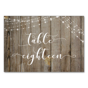 Brown Weathered Wood & Lights Table Eighteen Card