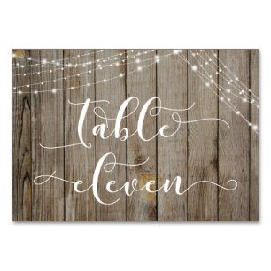 Brown Weathered Wood & Lights Table Eleven Card