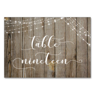 Brown Weathered Wood & Lights Table Nineteen Card