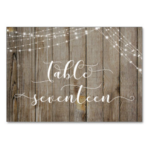 Brown Weathered Wood & Lights Table Seventeen Card
