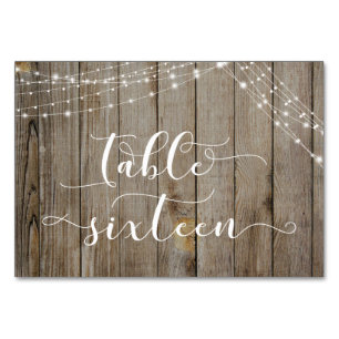 Brown Weathered Wood & Lights Table Sixteen Card
