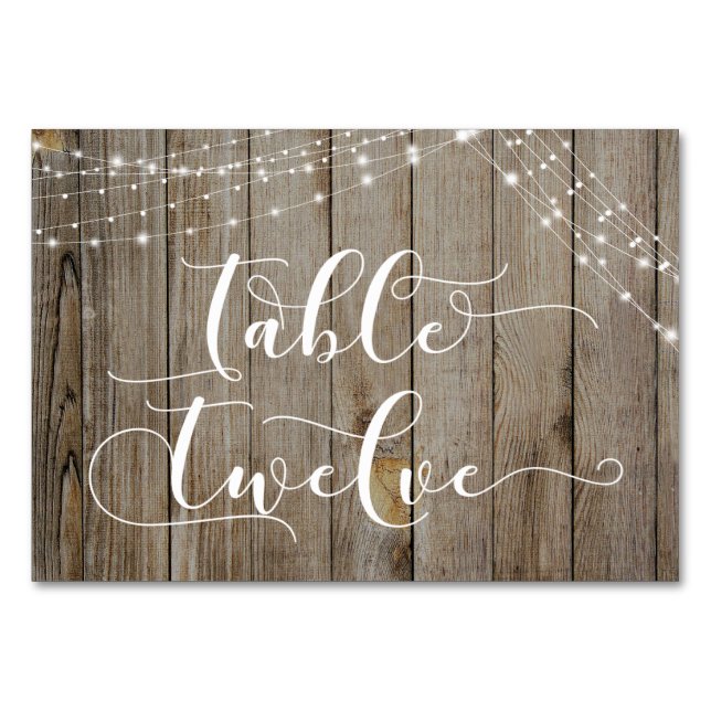 Brown Weathered Wood & Lights Table Twelve Card (Back)