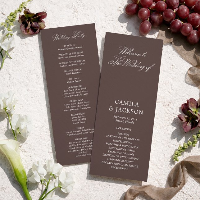 Brown Wedding Flat Program Invitation (Creator Uploaded)
