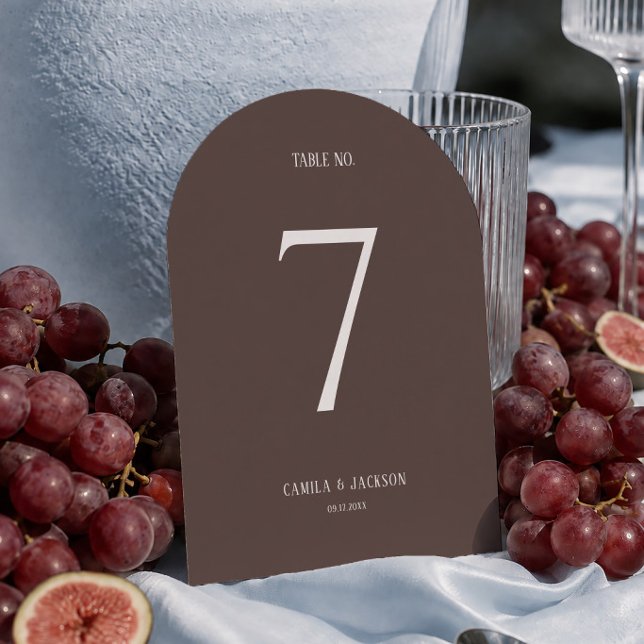 Brown Wedding Table Number Card (Creator Uploaded)