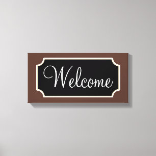 Brown Welcome Sign Canvas