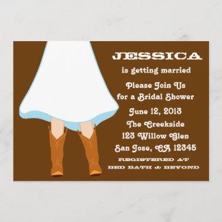 Brown Western Bridal Shower Invitation