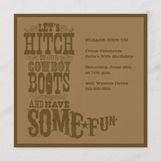 Brown Western Cowboy Boot Invitation