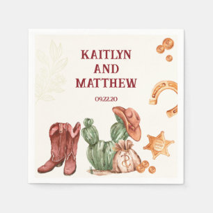 brown western elegant rustic wedding napkin
