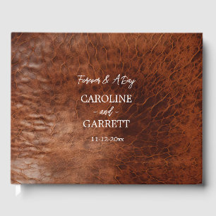 Brown Western Faux Leather Guest Book