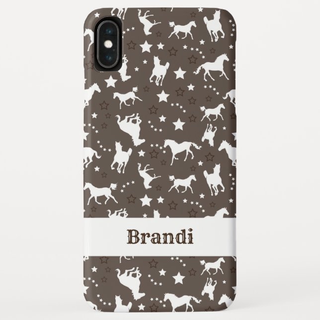 Brown Western Horse Pattern Customised Case-Mate iPhone Case (Back)