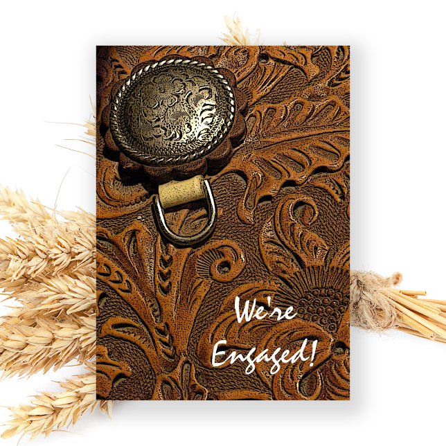 Brown Western Horse Saddle Engagement Party Invitation (Creator Uploaded)