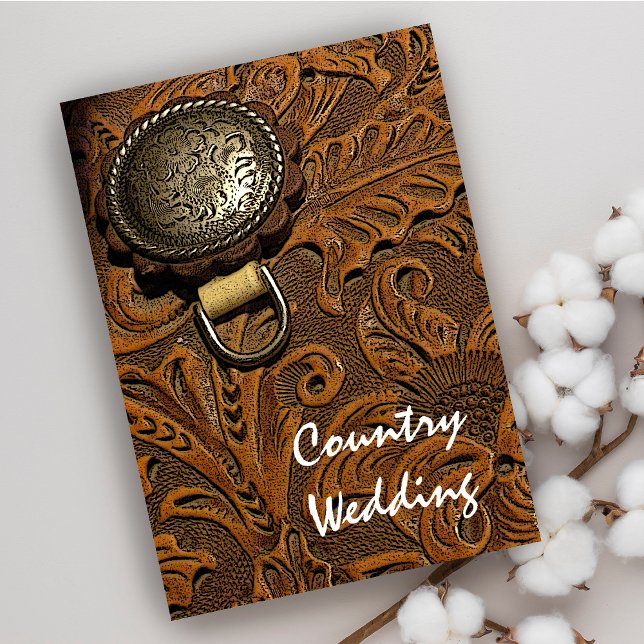 Brown Western Saddle Country Western Wedding Invitation (Creator Uploaded)