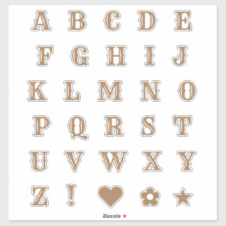 Brown Western Theme Letters Alphabet Monogram 