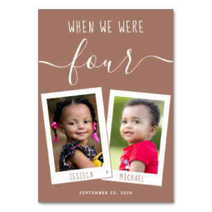 Brown When We Were Age Kids Photos Script Wedding Table Number