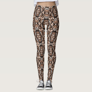 Brown, White and Black  Leggings