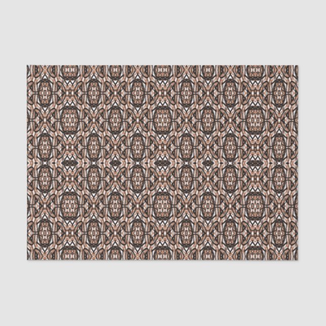Brown, White and Black Mandala Tissue Paper (Front)