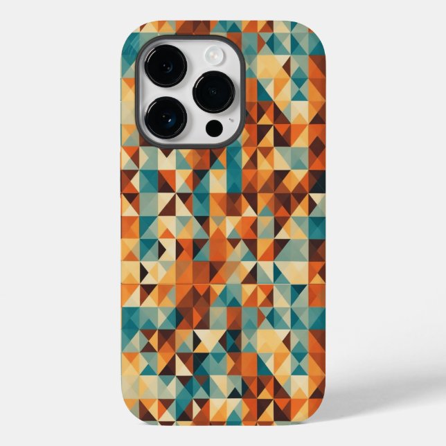 Brown, white, and blue geometric designs Case-Mate iPhone case (Back)