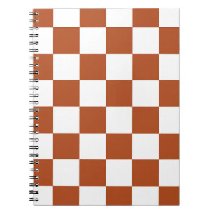 Brown White Chequered Check Pattern Notebook