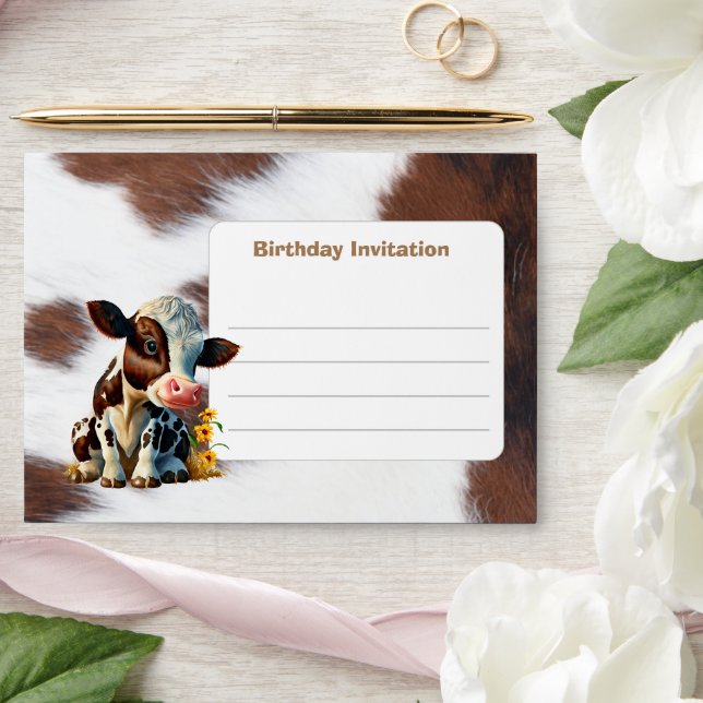 Brown White Cow birthday Envelope (Wedding)