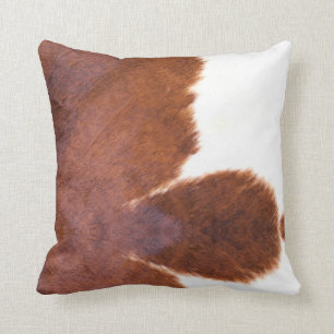 Brown,White, Cow Print Cushion