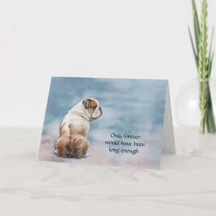 Brown White English Bulldog Sympathy Card