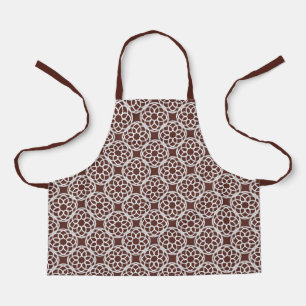 Brown White Geometric Seamless Pattern Apron