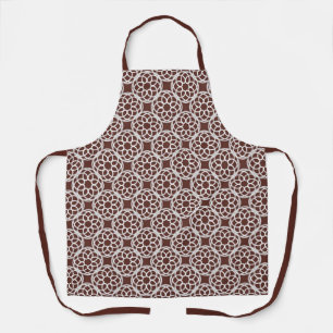 Brown White Geometric Seamless Pattern Apron