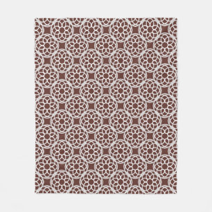 Brown White Geometric Seamless Pattern Fleece Blanket