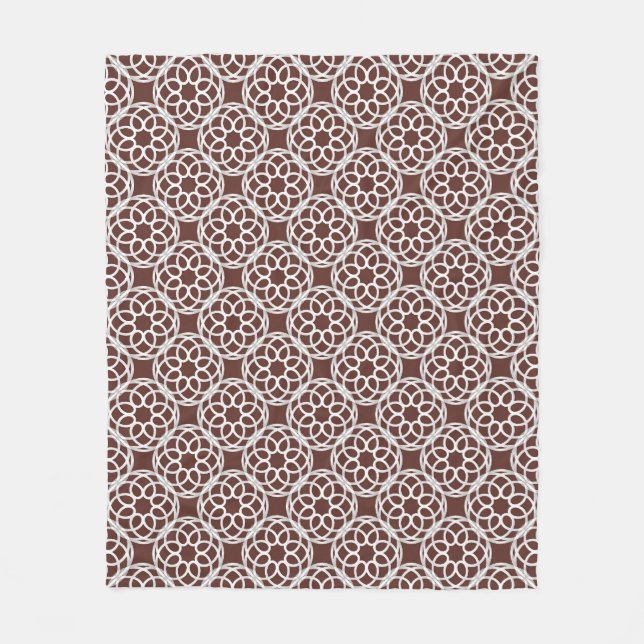 Brown White Geometric Seamless Pattern Fleece Blanket (Front)