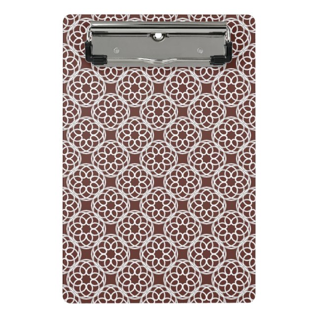 Brown White Geometric Seamless Pattern Mini Clipboard (Front)