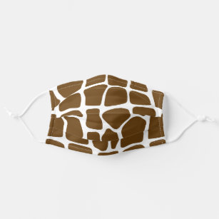 Brown White Giraffe Print Cloth Face Mask