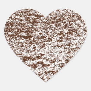 Brown & White Marble Heart Sticker