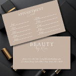 Brown & White, Minimal Elegant, Salon Appointment Card<br><div class="desc">Modern,  simple,  salon Appointment Card,  Brown & White. Edit your product in minutes by adding your data.</div>