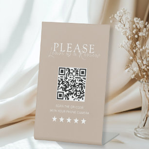 Brown & White Minimal Elegant Salon Social Media Pedestal Sign