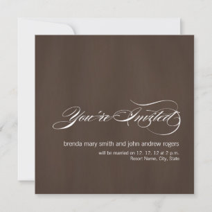 Brown White Modern Wedding Invitation